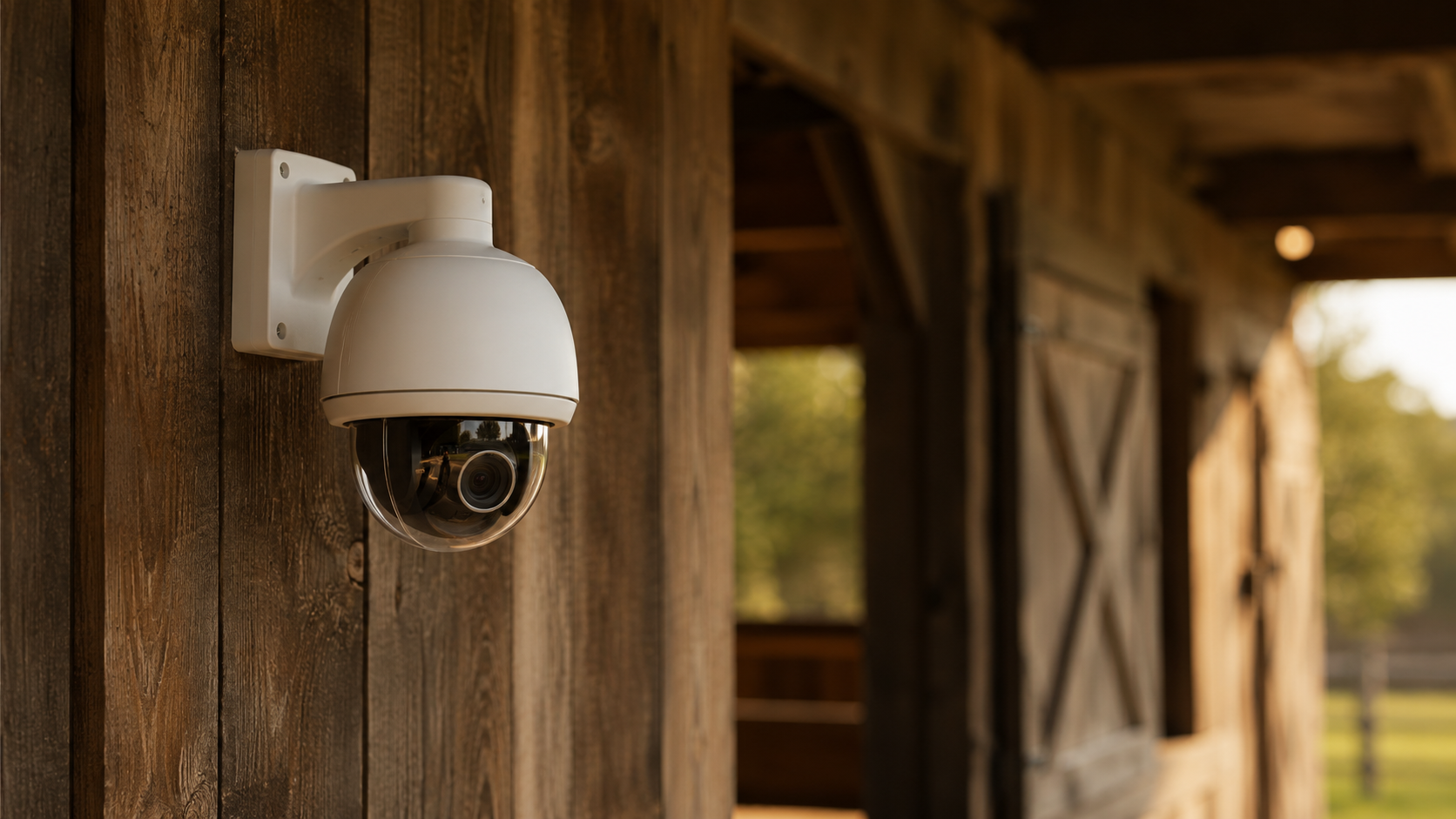 Livery yard CCTV camera view