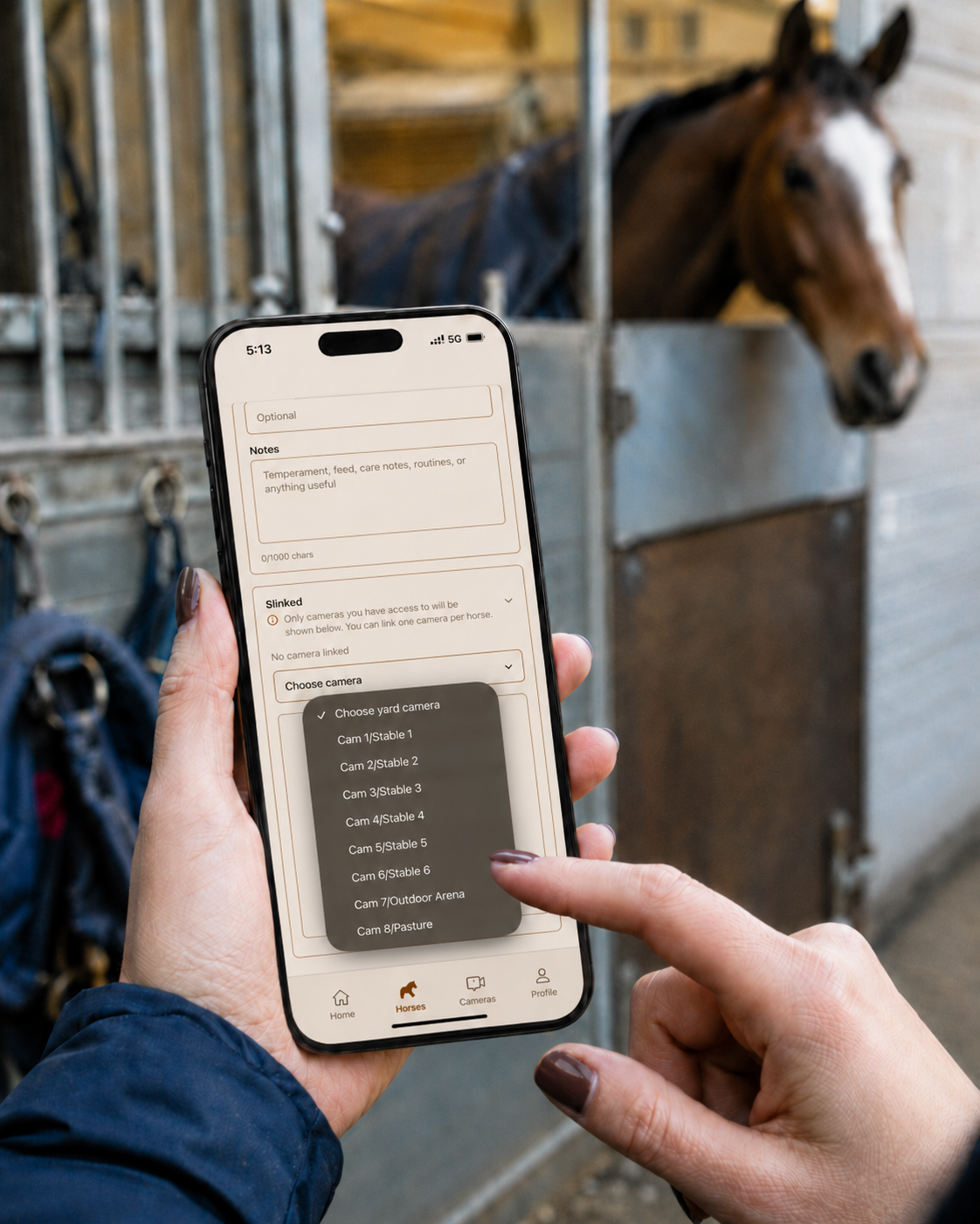 Assigning a camera to a horse